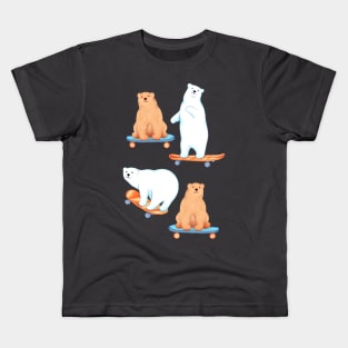 Skateboarding Bears Kids T-Shirt